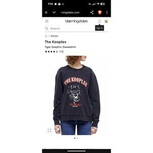 NWT $215 the Kooples Tigwr Graphic Sweatshirt Crewneck Small
